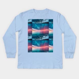 Sky cloudy and Ocean breeze Kids Long Sleeve T-Shirt